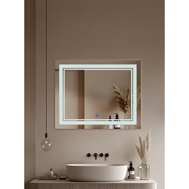 Oglindă de baie încălzită "Сияющий Лик" decor3 cu iluminare LED 100cm