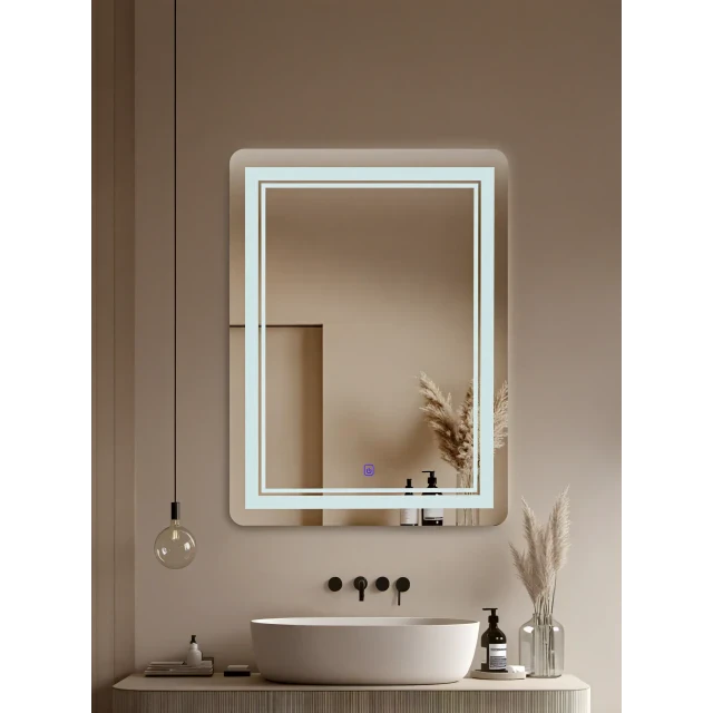 Oglindă de baie încălzită "REFLEXIA" Decor3 cu iluminare LED 60x80cm